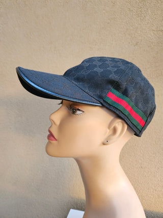 Gucci Black GG Monogram baseball cap XL sz