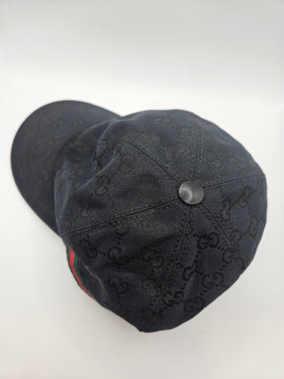 Gucci Black GG Monogram baseball cap XL sz