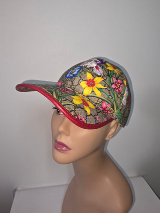 Gucci Multicolor GG Monogram Flora Women's fashion baseball cap L sz