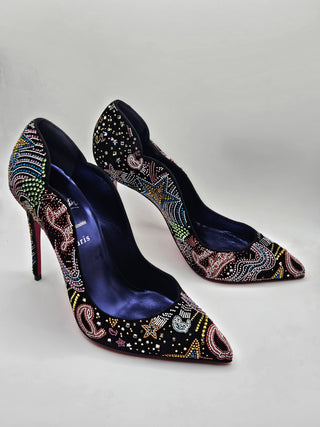 Christian Louboutin Limited Edition Crystal Studded Hot Chick Pumps 39.5