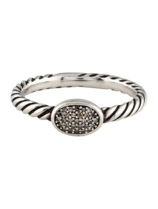David Yurman Diamond Cable Collectables Oval Stack Ring 5.75 sz