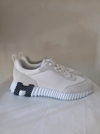 Hermès White Grey Bouncing Athletic Sneakers 40 sz