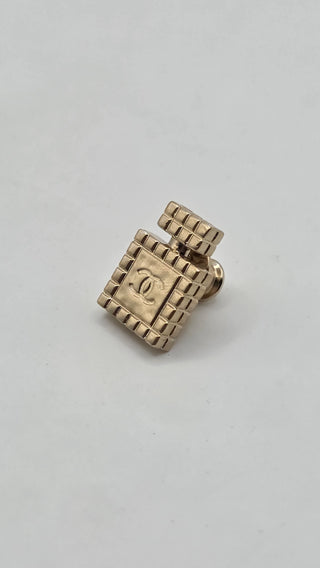 Chanel Gold-tone 2022 Interlocking CC Perfume Bottle Pin