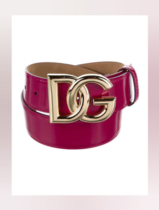 Dolce and Gabana Red patent leather GD logo belt