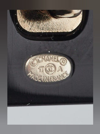 Chanel Black Glitter Crystal Resin Chanel No. 5 Parfum Brooch