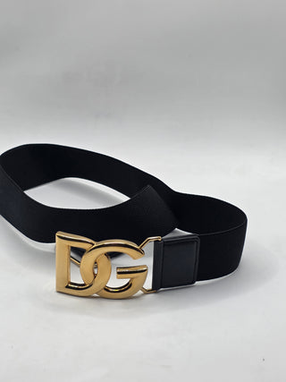 Dolce & Gabbana Gold-tone DG Logo Waist Belt 30in