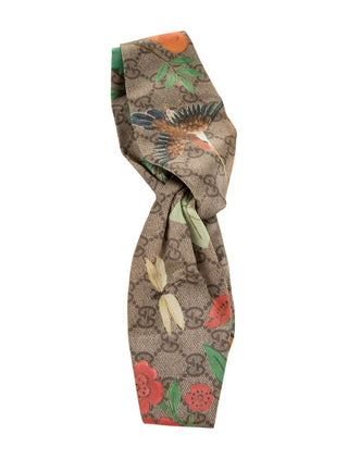 Gucci Brown Hg Flora Patterned Printed Gucci Headband M sz