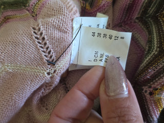 M Missoni Pink Multicolor Wool long-sleeved Dress IT 44