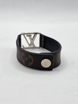 Louis Vuitton Brown leather LV Monogram Hockenheim Wrap Bracelet