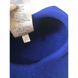 Gucci Blue GG logo charm Wool Beret M sz