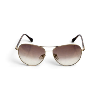 Louis Vuitton Gold-tone LV Monogram Aviator Sunglasses