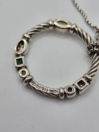 Gorgeous David Yurman Tourmaline, Peridot & Diamond Confetti Pendant Necklace