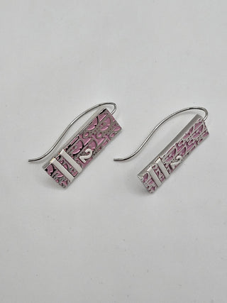 Christian Dior Silver-tone Enamel Trotter Logo Drop Earrings