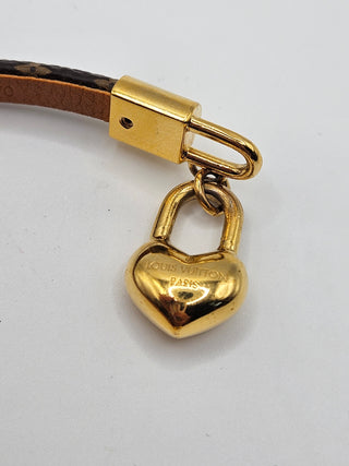 Louis Vuitton Brown Leather Crazy In Lock Charm Bracelet