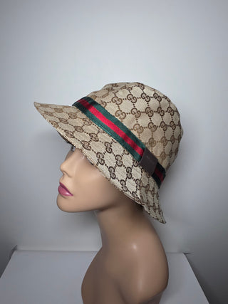 Gucci Brown Multicolor GG Monogram bucket hat M sz