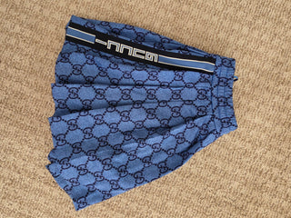 Gucci Blue multicolor GG print pleated shorts M sz