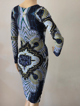 Emilio Pucci Purple Multicolor Signature Print Sexy dress 6 US sz