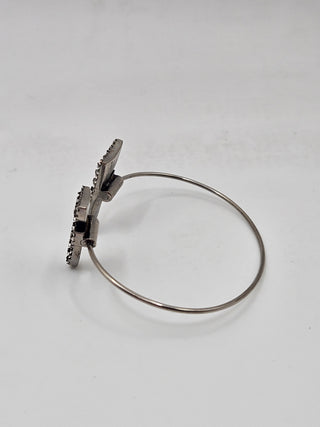 Fendi Silver-tone Crystal F is Fendi Logo Cuff Bracelet