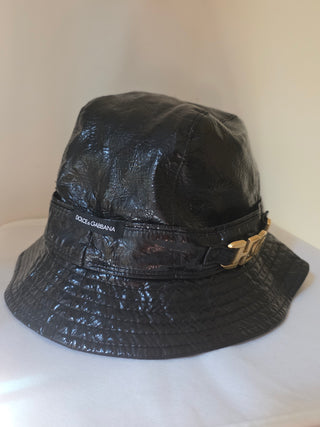 Dolce & Gabbana Black Logo Embellished Bucket Hat M sz