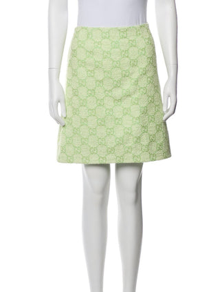 Gucci Light Green GG Printed Mini Skirt M sz US6, IT42