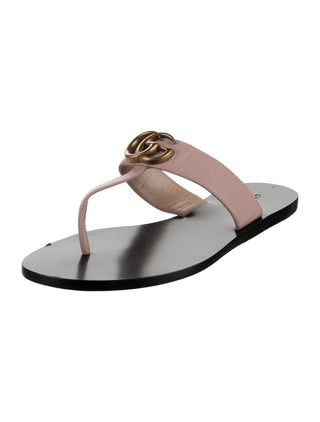 Gucci Beige Leather Double G Logo sandals 36 sz