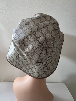 Gucci Beige brown GG Monogram bucket hat M sz