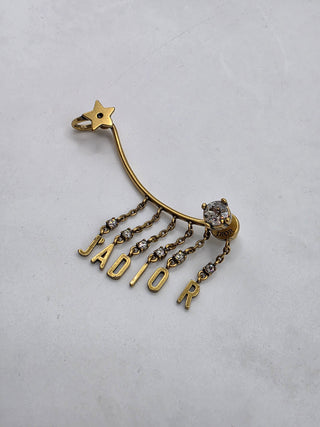 Christian Dior Goldtone Metal and Crystal Dio-r-Evolution Single Cuff Earring