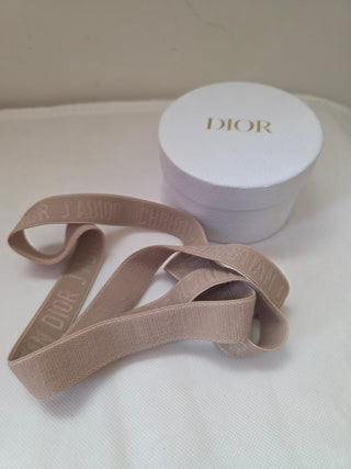 Christian Dior Beige Elastic J'Adior Monogram Headband