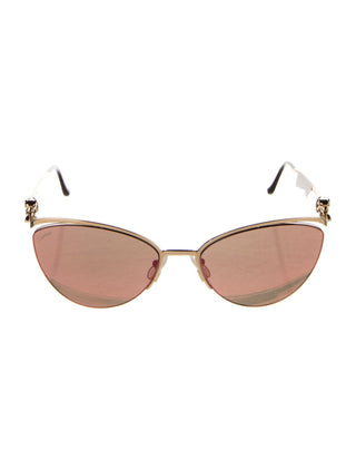 Cartier Gold-tone Cat-Eye Tinted Sunglasses