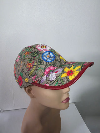Gucci Multicolor GG Monogram Flora Women's fashion baseball cap L sz