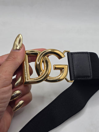 Dolce & Gabbana Gold-tone DG Logo Waist Belt 30in
