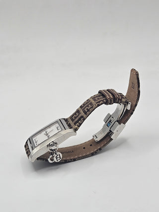 Fendi Brown Zucca FF Logo Printed stainless steel 7100 watch