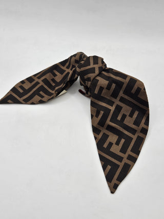 Fendi Brown Multicolor Zucca F Silk Barrette