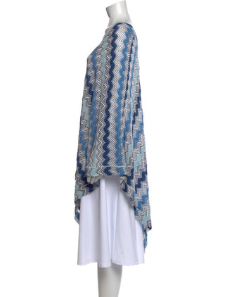 Missoni Mare Blue Multicolor Striped V-Neck Sweater Tunic M sz