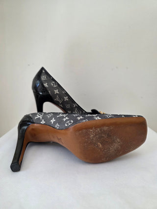Louis Vuitton Blue Canvas LV Monogram Printed Pumps 39 sz