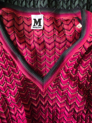 Missoni Red Multicolor long-sleeved striped dress 38 sz