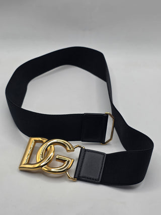 Dolce & Gabbana Gold-tone DG Logo Waist Belt 30in