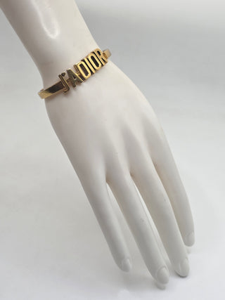 Christian Dior Gold-tone J'Adior Hinge Cuff Bracelet