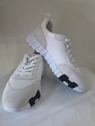 Hermès White Grey Bouncing Athletic Sneakers 40 sz