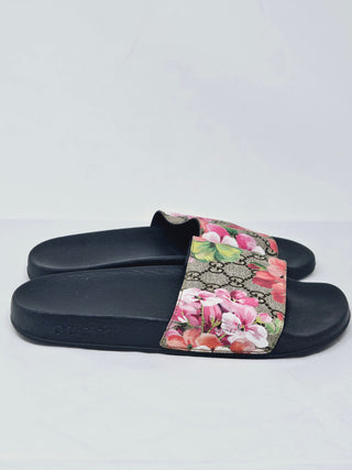 Gucci GG Supreme Monogram Bloom rubber sandals 40 sz