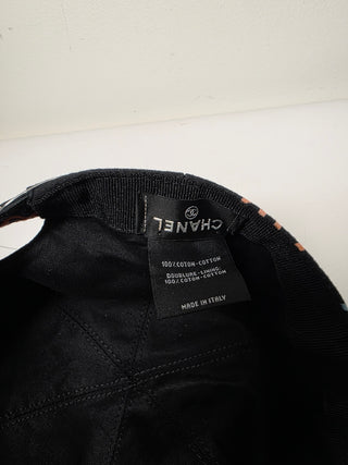 Chanel Black multicolor Interlocking CC Printed Baseball Cap