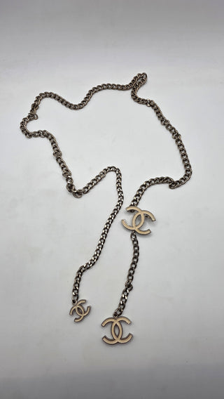 Chanel Silver-tone 2005 Interlocking CC Chain-Link Belt S sz