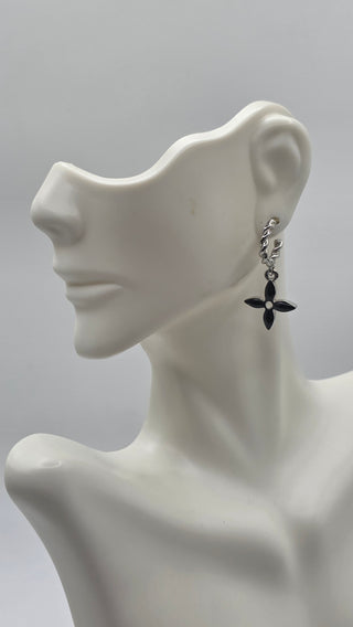 Louis Vuitton Silver-tone Enamel Set of 3 Sweet Monogram Drop Hoop Earrings