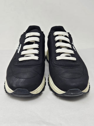 PRADA Black Nylon Logo Printed Sneakers 39.5 EU