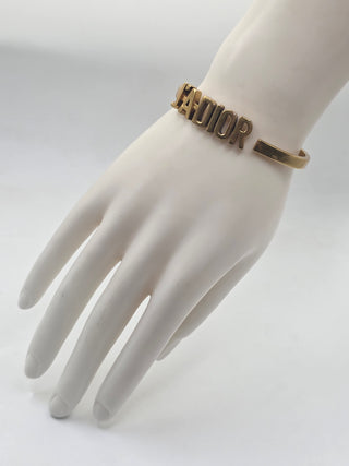 Christian Dior Gold-tone J'Adior Hinge Cuff Bracelet