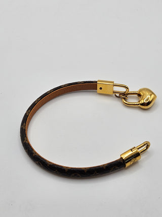 Louis Vuitton Brown Leather Crazy In Lock Charm Bracelet