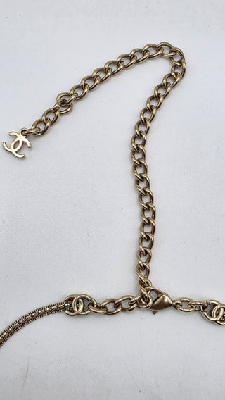 Chanel 2025 Interlocking CC Station Gold-tone Choker Necklace