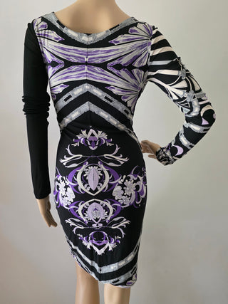 Emilio Pucci Black Multicolor Signature Print Sexy Summer Dress 42 sz