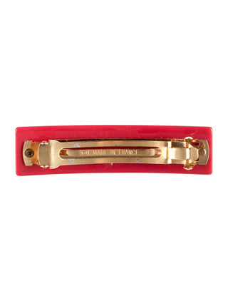 Louis Vuitton Red Gold-tone LV Monogram Inclusion Acrylic Barrette