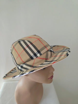 Burberry Brown Multicolor Nova Check Plaid bucket hat S sz
